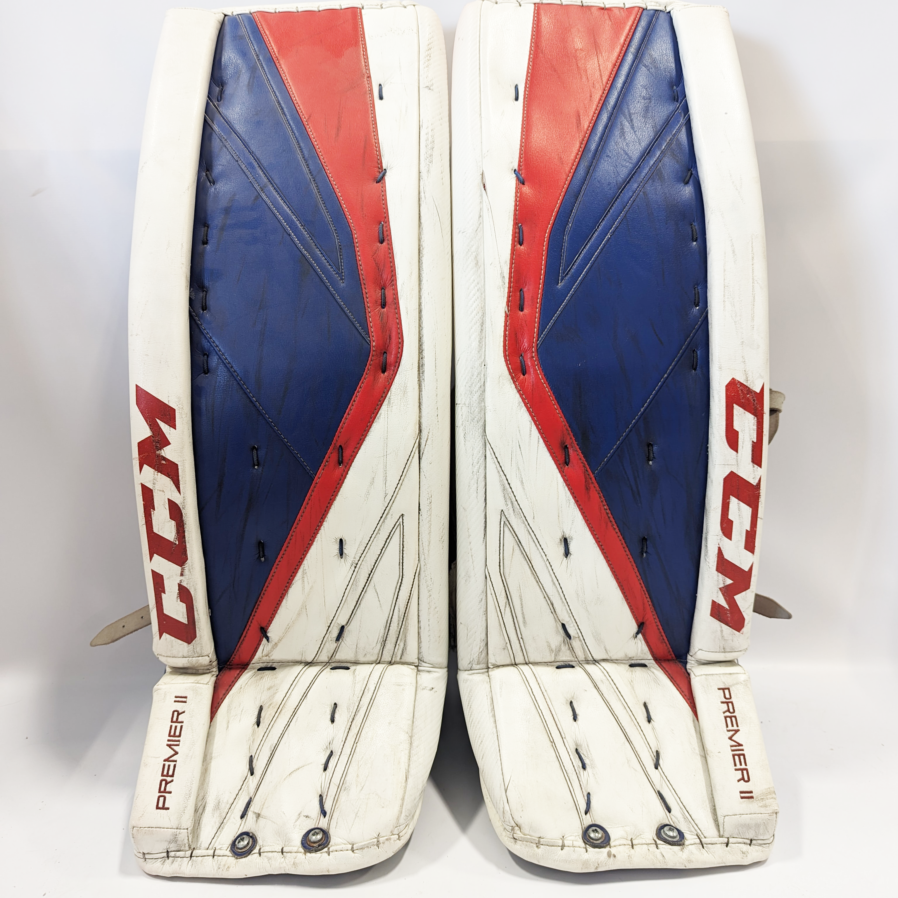 CCM Premier II - Ensemble de gardien de but d'occasion (blanc/rouge/bleu)